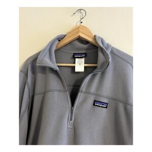 Gray Patagonia Micro Fleece Half-zip Pullover Fleece Sweatshirt Men's Medium